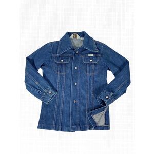 VTG Do-Nothing Sedgefield Boys Jacket 10 Blue Trucker Denim Jean Pearl Snap Kids
